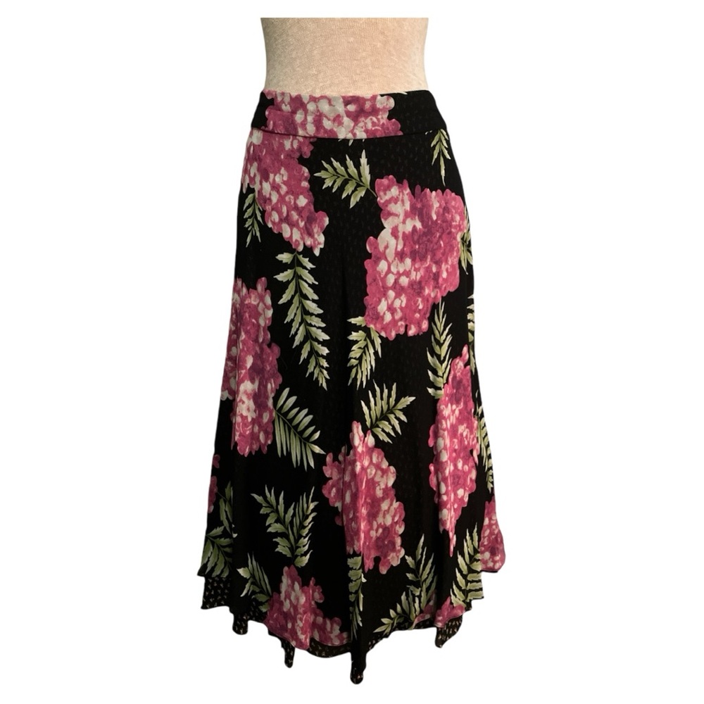 Floral Black and Pink Skirt